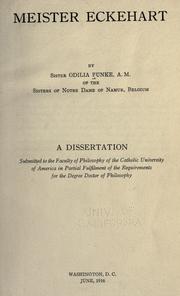 Cover of: Meister Eckehart by Funke, Mary Elizabeth in religion Sister Odilia Funke, Funke, Mary Elizabeth in religion Sister Odilia Funke