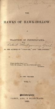 Cover of: The hawks of Hawk-hollow.: A tradition of Pennsylvania.
