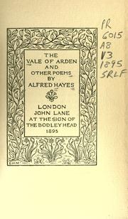 Cover of: vale of Arden, and other poems