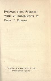 Cover of: Passages from Froissart. by Jean Froissart