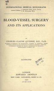 Cover of: Blood-vessel surgery and its applications.