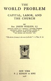 Front cover of The world problem by Husslein, Joseph Casper