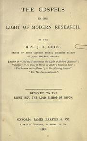 Cover of: The Gospels in the light of modern research