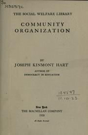 Cover of: Community organization.