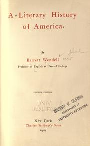 Cover of: A literary history of America. by Barrett Wendell