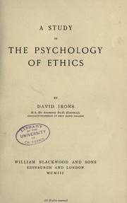 Cover of: A study in the psychology of ethics