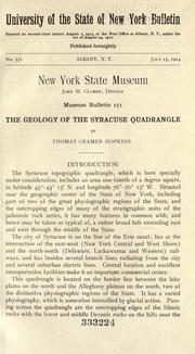 Cover of: The geology of the Syracuse quadrangle by Thomas Cramer Hopkins