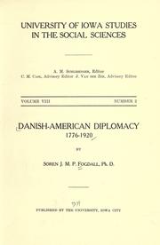 Cover of: Danish-American diplomacy, 1776-1920 by Soren Jacob Marius Peterson Fogdall