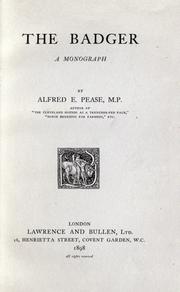 Cover of: The badger: a monograph