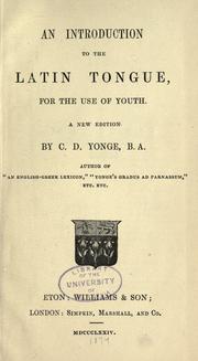 Cover of: An introduction to the Latin tongue