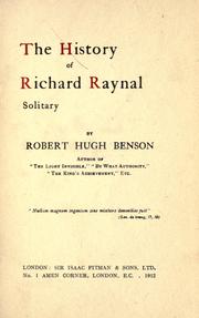 Cover of: The history of Richard Raynal, solitary.