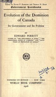 Cover of: Evolution of the Dominion of Canada by Edward Porritt