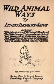 Cover of: Wild animal ways by Ernest Thompson Seton