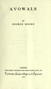 Cover of: Avowals by George Moore, George Moore