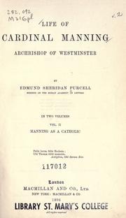 Cover of Life of Cardinal Manning, Archbishop of Westminster