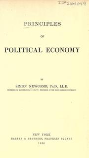 Cover of: Principles of political economy by Simon Newcomb