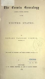 Cover of: The Corwin genealogy: (Curwin, Curwen, Corwine) in the United States