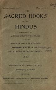 Cover of: Mimamsa sutra of Jaimini.: Translated by Mohan Lal Sandal.