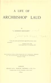 Cover of: A life of Archbishop Laud by Thomas Longueville