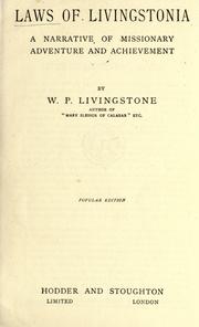 Cover of: Laws of Livingstonia: a narrative of missionary adventure and achievement