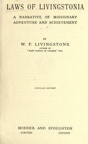 Laws of Livingstonia by W. P. Livingstone