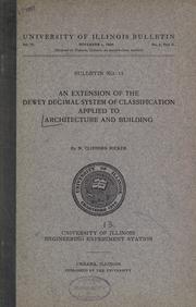 Cover of: An extension of the Dewey decimal system of classification applied to architecture and building. by N. Clifford Ricker