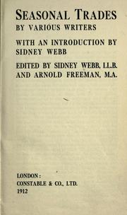 Cover of: Seasonal trades by Sidney Webb