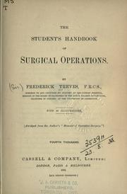 Cover of: The student's handbook of surgical operations. by Frederick Treves