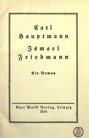 Cover of: Ismael Friedmann: ein Roman