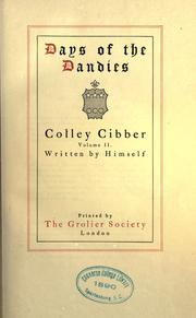 Cover of: Colley Cibber by Colley Cibber