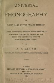 Cover of: Universal phonography: or, Short-hand by the "Allen method" ...