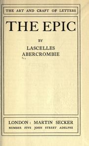 Cover of: The epic by Lascelles Abercrombie