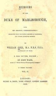 Cover of: Memoirs of the Duke of Marlborough--Volume 3 of 3 by Coxe, William