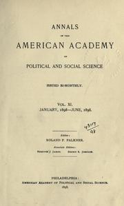 Cover of: Annals. by American Academy of Political and Social Science.