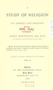 Cover of: A study of religion by James Martineau