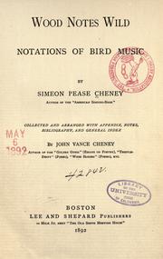 Cover of: Wood notes wild, notations of bird music