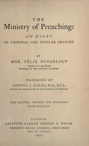 Cover of: The ministry of preaching by Félix Dupanloup