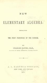 New elementary algebra by Charles Davies