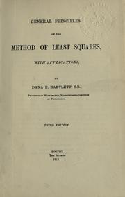 Cover of: General principles of the method of least squares, with applications.