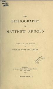 Cover of: The bibliography of Matthew Arnold. by Thomas Burnett Smart