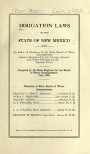 Cover of: Irrigation laws of New Mexico.