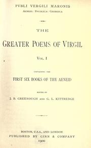 Cover of: The  greater poems of Virgil by edited by J.B. Greenough and G.L. Kitteredge.