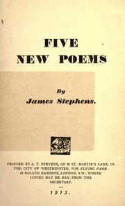 Cover of: Five new poems