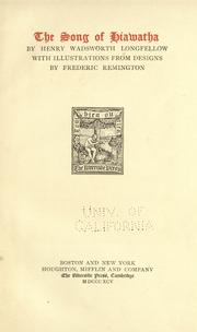 Cover of: The song of Hiawatha by Henry Wadsworth Longfellow