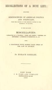 Cover of: Recollections of a busy life by Greeley, Horace