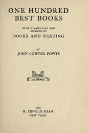 Cover of: One hundred best books by Theodore Francis Powys