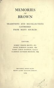 Cover of: Memories of Brown by Robert Perkins Brown