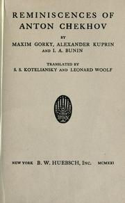 Cover of: Reminiscences of Anton Chekhov
