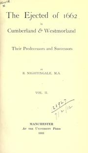 Cover of: The ejected of 1662 in Cumberland and Westmorland by Nightingale, B.