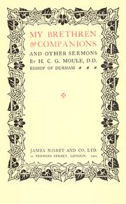 Cover of: My brethren & companions, and other sermons ...